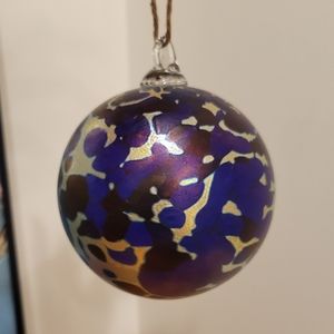 Hand blown glass decorative orb ornament